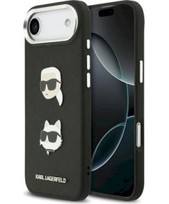 Karl Lagerfeld FW Grained Karl & Choupette Heads Pins & Logo Case Защитный чехол для iPhone Air / чёрный Чехлы - альтернативные