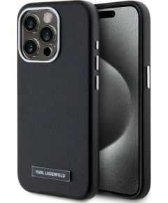 Karl Lagerfeld FW Metal Plate MagSafe Защитный чехол для iPhone 15 Pro / чёрный Чехлы - альтернативные