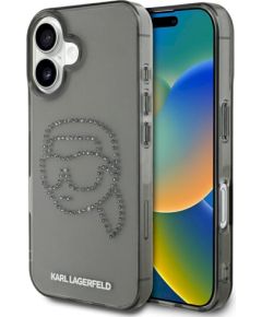Karl Lagerfeld IML Rhinestones Karl Head Защитный чехол для iPhone 16 / чёрный Чехлы - альтернативные