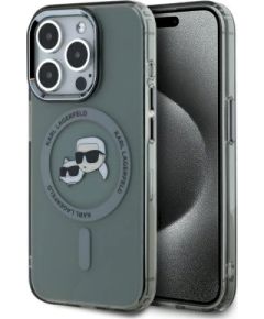 Karl Lagerfeld KLHMP15LHLSKCK Hardcase IML Metal Karl&Choupette Head Защитный чехол для iPhone 15 Pro 6.1" / чёрный Чехлы - альтернативные