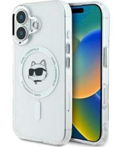 Karl Lagerfeld KLHMP16MHLSCHH Hardcase IML Metal Choupette Head MagSa Защитный чехол для iPhone 16 Plus 6.7" / белый Чехлы - альтернативные
