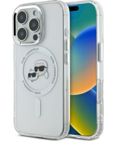 Karl Lagerfeld KLHMP16LHLSKCH Защитный чехол для iPhone 16 Pro 6.3" Hardcase IML Metal Karl&Choupette Head / белый Чехлы - альтернативные