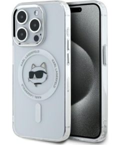 Karl Lagerfeld KLHMP15XHLSCHH Hardcase IML Metal Choupette Head MagSafe Защитный чехол для iPhone 15 Pro Max 6.7" / белый Чехлы - альтернативные
