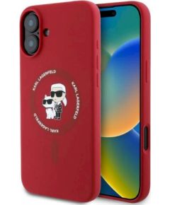 Karl Lagerfeld KLHMP16SSCMKCRHR Защитный чехол Silicone Karl&Choupette Heads для iPhone 16 6.1" / красный Чехлы - альтернативные