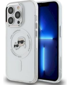 Karl Lagerfeld KLHMP14XHLSKCH Hardcase IML Metal Karl & Choupette Aizsargapvalks priekš iPhone 14 Pro Max 6.7" / balts Neoriģinālie Maciņi