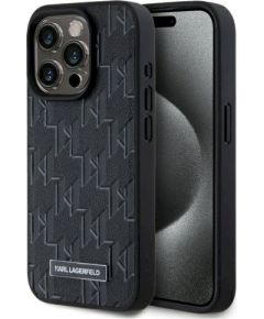 Karl Lagerfeld KLHMP15LPKHPORPK Защитный чехол Leather Monogram Metal Logo MagSafe для iPhone 15 Pro 6.1" / чёрный Чехлы - альтернативные