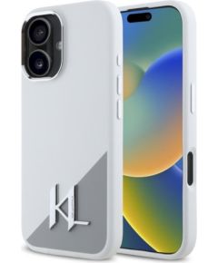 Karl Lagerfeld KLHMP16SSCMKMPCH Защитный чехол Hardcase Silicone Initial Metal Logo Ma для iPhone 16 6,1" / белый Чехлы - альтернативные