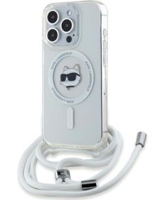 Karl Lagerfeld KLHMP14XHCCHNT Aizsargapvalks priekš iPhone 14 Pro Max 6.7" caurspīdīgs IML Choupette Head & Cord M Neoriģinālie Maciņi