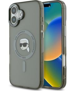 Karl Lagerfeld KLHMP16MHLSKIK Hardcase IML Metal Karl Head MagSafe Защитный чехол для iPhone 16 Plus 6.7" / чёрный Чехлы - альтернативные