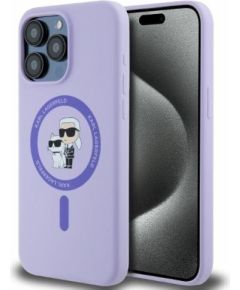 Karl Lagerfeld KLHMP15XSCMKCRHU Silicone Karl&Choupe Heads Защитный чехол для iPhone 15 Pro Max 6.7" / фиолетовый Чехлы - альтернативные