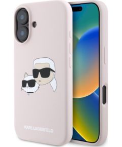 Karl Lagerfeld KLHMP16SSKCHPPLP Hardcase Silicone Double Heads Print MagSa Защитный чехол для iPhone 16 6.1" / розовый Чехлы - альтернативные