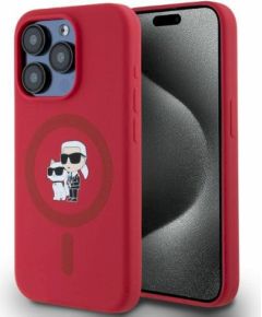 Karl Lagerfeld KLHMP15LSCMKCRHR Hardcase Silicone Karl&Choupette Heads Ring Защитный чехол для iPhone 15 Pro 6.1" / красный Чехлы - альтернативные