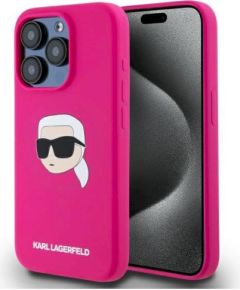 Karl Lagerfeld KLHMP15XSKHPPLF Silicone Karl Head Print MagS Защитный чехол для iPhone 15 Pro Max 6.7" / фуксия Чехлы - альтернативные
