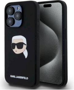 Karl Lagerfeld KLHMP15LSKHPPLK Silicone Karl Head Print Magsafe Защитный чехол для iPhone 15 Pro 6.1" / чёрный Чехлы - альтернативные