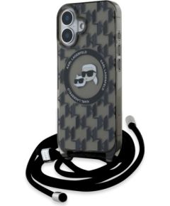 Karl Lagerfeld KLHMP16SHCKCKLCK Hardcase IML Crossbody Monogram Karl & Chou Защитный чехол для iPhone 16 6.1" / чёрный Чехлы - альтернативные