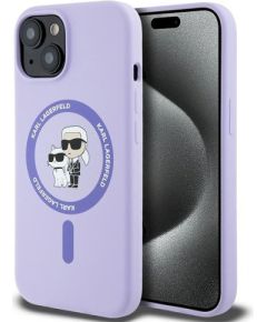Karl Lagerfeld KLHMP15SSCMKCRHU Silicone Karl&Choupette Heads Ring Защитный чехол для iPhone 15 6.1" / фиолетовый Чехлы - альтернативные
