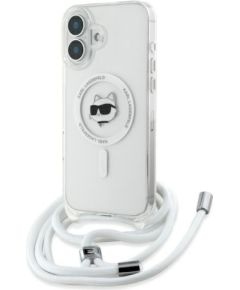 Karl Lagerfeld KLHMP16SHCCHNT Защитный чехол для iPhone 16 6.1" hardcase transparent IML Choupette Head & Cord Magsafe Чехлы - альтернативные