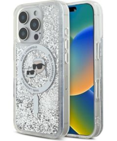 Karl Lagerfeld KLHMP16LLGKCSGH Liquid Glitter Karl&Choupette Защитный чехол для iPhone 16 Pro 6.3" / прозрачный Чехлы - альтернативные