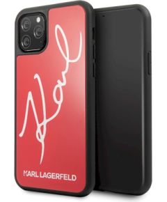 Karl Lagerfeld KLHCN58DLKSRE Signature Glitter Защитный чехол для iPhone 11 Pro / красный Чехлы - альтернативные