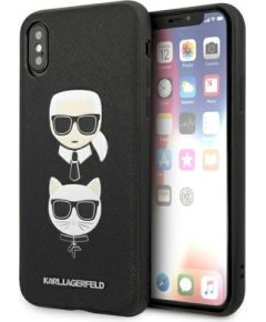 Karl Lagerfeld KLHCI65SAKICKCBK Saffiano Karl&Choupette Head Защитный чехол для iPhone XS Max / чёрный Чехлы - альтернативные