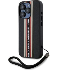 Karl Lagerfeld Saffiano Athleisure Stripes Cord Защитный чехол для iPhone 15 Pro Max / красный Чехлы - альтернативные