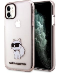 Karl Lagerfeld KLHCN61HNCHTCP Ikonik Choupette Aizsargapvalks priekš iPhone 11/Xr 6,1" / rozā Neoriģinālie Maciņi