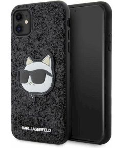 Karl Lagerfeld KLHCN61G2CPK Hardcase Glitter Choupette Patch Aizsargapvalks priekš iPhone 11 / Xr 6.1" / melns Neoriģinālie Maciņi