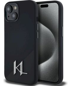 Karl Lagerfeld Silicone Shadow Metal Initial MagSafe Защитный чехол для iPhone 15 / чёрный Чехлы - альтернативные