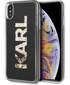 Karl Lagerfeld KLHCI65KAGBK Karl logo Glitter Защитный чехол для iPhone Xs Max / чёрный Чехлы - альтернативные