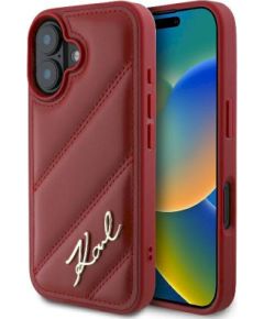 Karl Lagerfeld KLHCP16SPQDSMGR Quilted Signature Защитный чехол для iPhone 16 6.1" / красный Чехлы - альтернативные