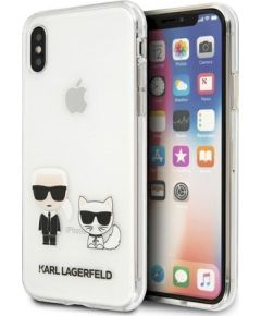 Karl Lagerfeld KLHCPXCKTR Aizsargapvalks priekš iPhone X/Xs / caurspīdīgs Karl & Choupette Neoriģinālie Maciņi