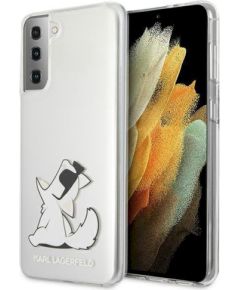 Karl Lagerfeld KLHCS21MCFNRC Hardcase Choupette Fun Aizsargapvalks priekš Samsung Galaxy S21+ G996 / caurspīdīgs Neoriģinālie Maciņi