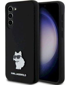 Karl Lagerfeld KLHCS24MSMHCNPK Hardcase Silicone Choupette Metal Pin Aizsargapvalks priekš Samsung Galaxy S24+ S926 / melns Neoriģinālie Maciņi