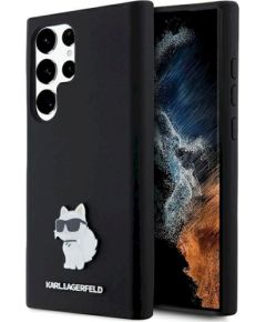 Karl Lagerfeld KLHCS23LSMHCNPK Hardcase Silicone Choupette Metal Pin Защитный чехол для Samsung Galaxy S23 Ultra S918 / чёрный Чехлы - альтернативные