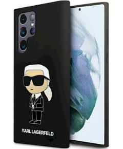 Karl Lagerfeld KLHCS24LSNIKBCK Hardcase Silicone Ikonik Aizsargapvalks priekš Samsung Galaxy S24 Ultra S928 / melns Neoriģinālie Maciņi
