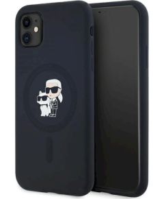 Karl Lagerfeld KLHMN61SCMKCRHK Silicone Karl & Choupette Ma Hardcase Aizsargapvalks priekš iPhone 11 / Xr 6.1" / melns Neoriģinālie Maciņi