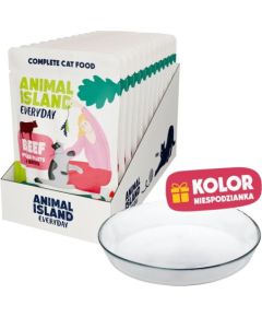 ANIMAL ISLAND Wołowina w filecie 12x85g+talerzyk Консервы кошек