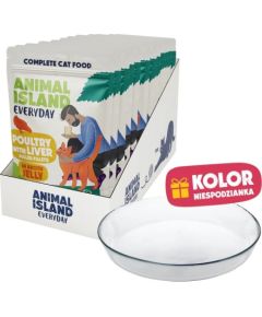 ANIMAL ISLAND NEW JELLY EVERYDAY 12X85g+talerzyk Kaķu konservi