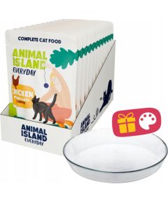 Animal Island ANIMAL ISLAND Kurczak w filecie 12x85g+talerzyk Suņu barība
