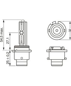 D2R AUTOLAMPA BOSCH 35W P32D-3 XENON WS Autospuldzes