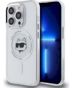 Karl Lagerfeld KLHMP14LHLSCHH Защитный чехол для iPhone 14 Pro 6.1" IML Metal Choupette Head MagS / белый Чехлы - альтернативные
