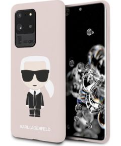 Karl Lagerfeld KLHCS69SLFKPI S20 UltraG988 hardcase Aizsargapvalks priekš Silicone Iconic / rozā Neoriģinālie Maciņi