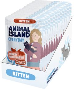 ANIMAL ISLAND Everyday Kitten Turkey with rabbit Box - wet cat food - 12x85g Консервы кошек
