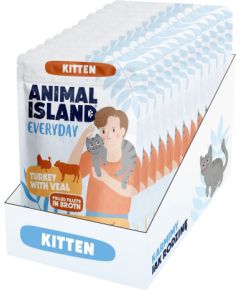 ANIMAL ISLAND Everyday Kitten Turkey with veal Box - wet cat food - 12x85g Консервы кошек