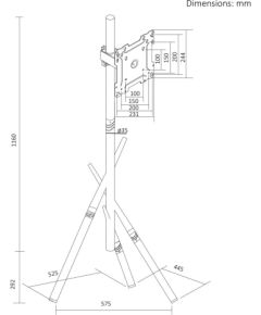 Maclean TV Floor Stand/Mount, 27–55", max. VESA 200x200, max. 60 kg, MC-181 W Крепления для телевизоров