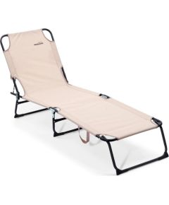 Redcliffs Ogrodowy Plażowy Rozkładany Regulowany Beżowy REDCLIFFS 187 x 55 cm (Ori_489337) Guļamkrēsli un sauļošanās krēsli