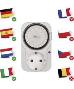 Mehāniskā taimera ligzda TS-MD31 SCHUKO, EMOS Viedās rozetes