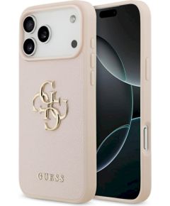 Guess Grained Big 4G & Classic Logo Case Защитный чехол для iPhone 17 Pro Max / розовый Чехлы - альтернативные