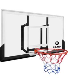 Basketbola vairogs Bilaro Dakota Class (130x80 cm, 6 mm rūdīts stikls) ar grozu un tīkliņu Basketbolam