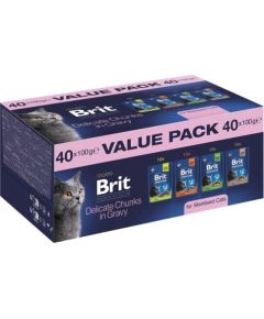 BRIT Premium by Nature Value pack Sterilised Box - wet cat food - 40x100g Консервы кошек